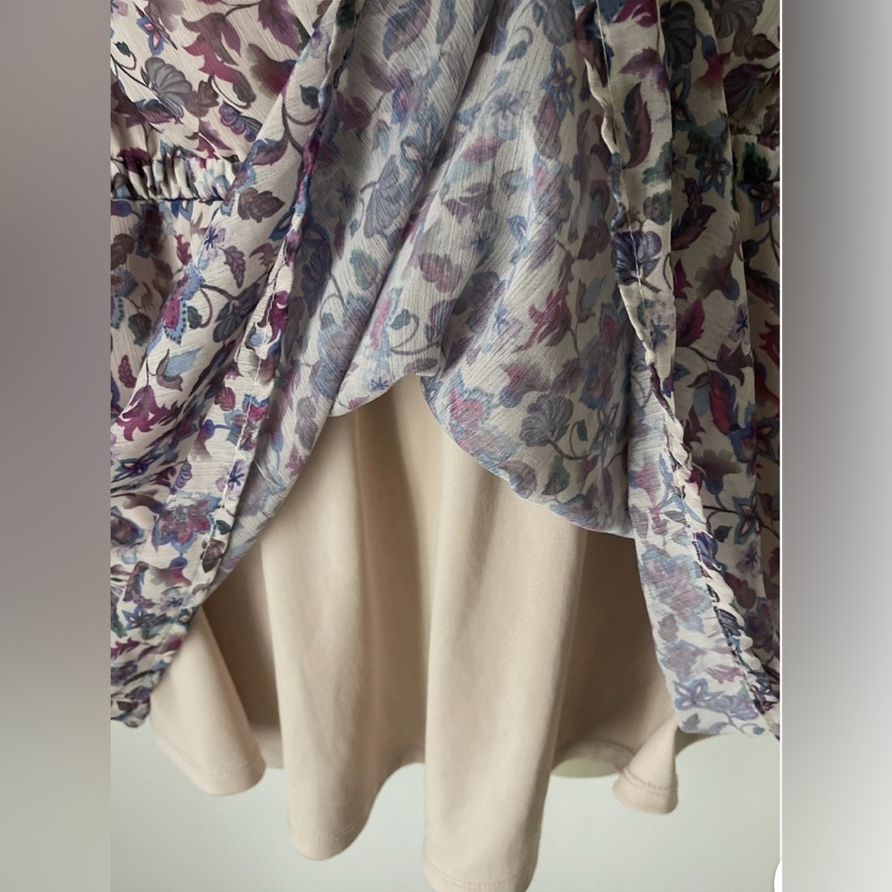 Torrid Womens 4X Purple Ditsy Floral Short Sleeves Chiffon Babydoll Blouse - Picture 16 of 16